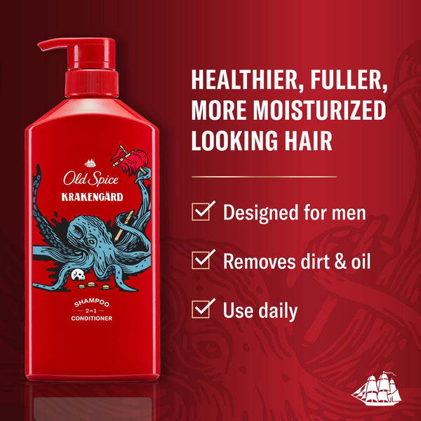 Old Spice Krakengard 2in1 Shampoo and Conditioner for Men, 21.9 fl oz