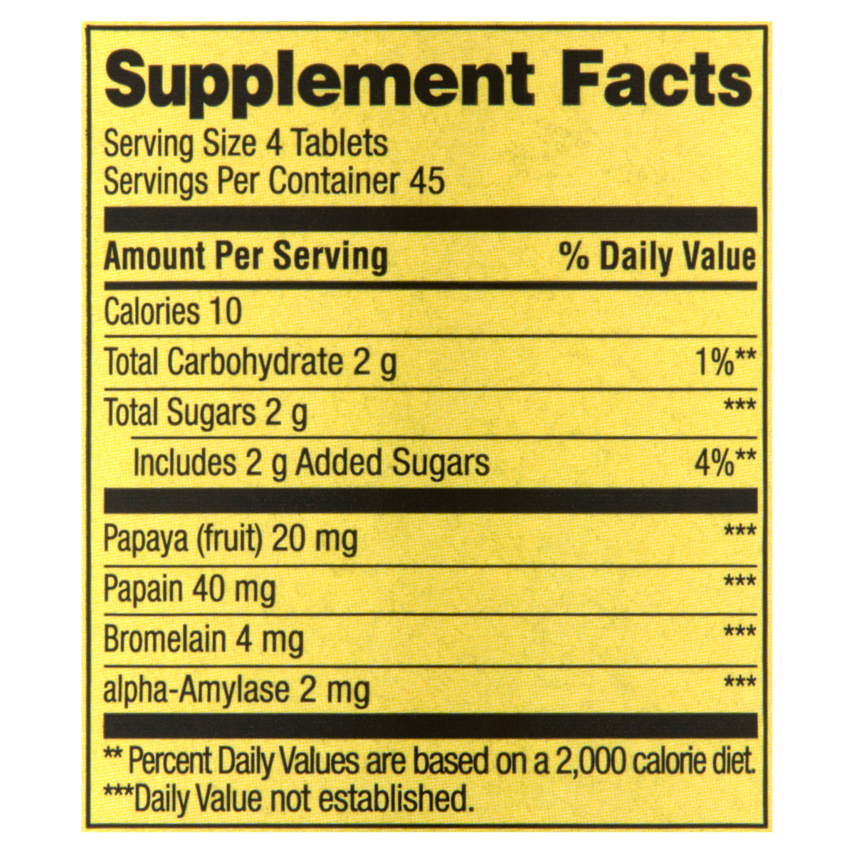Spring Valley Papaya Enzyme Complex Chewable Tablets Dietary Supplement, Digestive Health, 180 Count