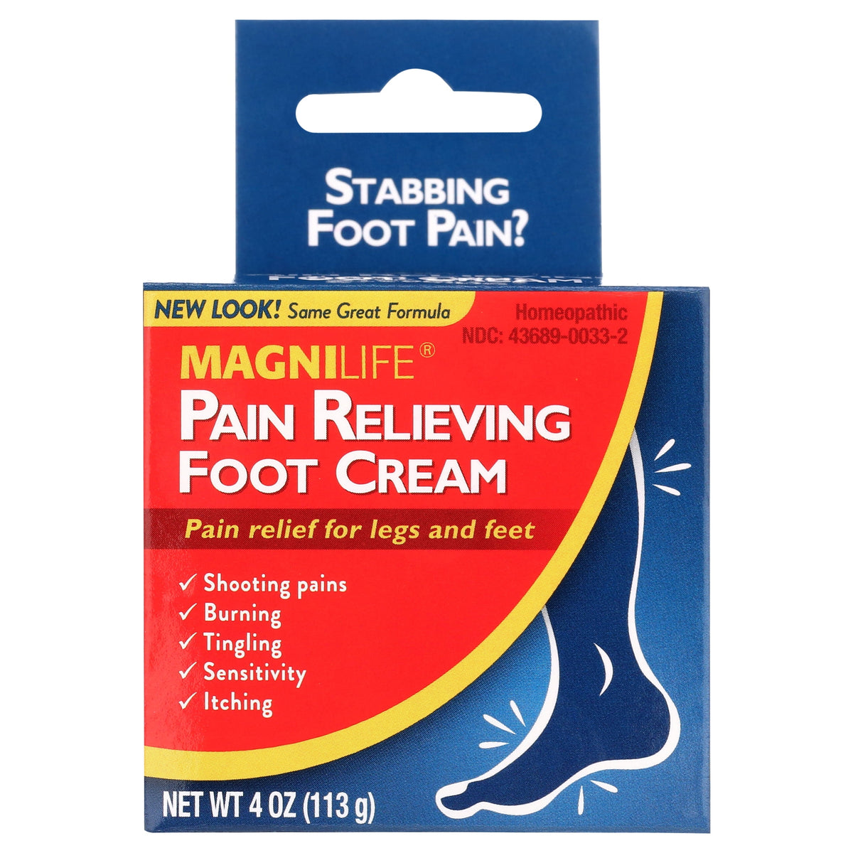 MagniLife Pain Relieving Foot Cream, Moisturizing Formula Relieves Pain, 4 oz.