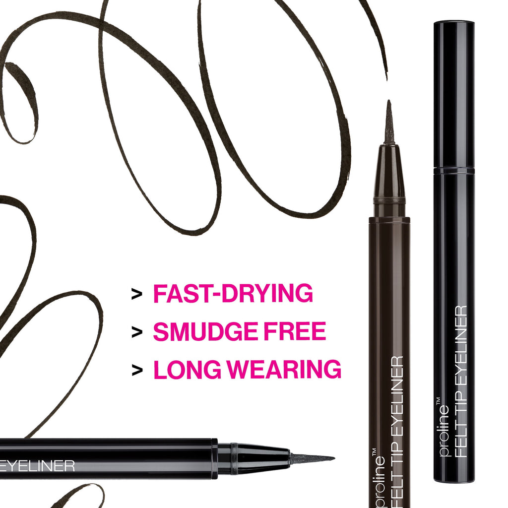 Wet N Wild ProLine, Lightweight Felt Tip Eyeliner, Matte Black