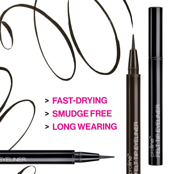 Wet N Wild ProLine, Lightweight Felt Tip Eyeliner, Matte Black