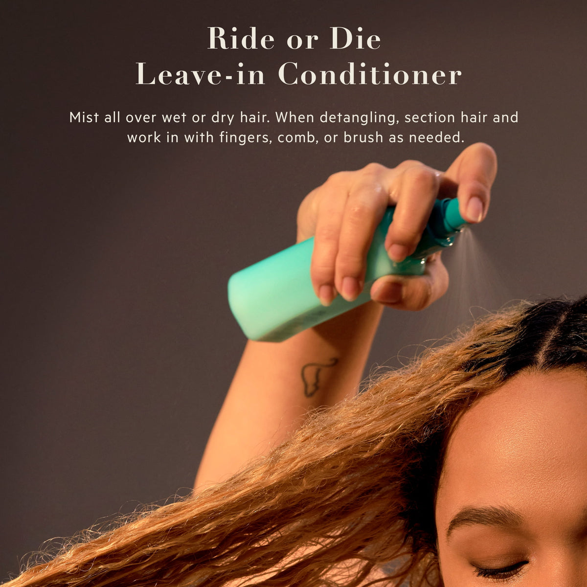TPH BY TARAJI Ride or Die Biotin Leave in Conditioner Spray Detangler for Dry Hair | Strength, Moisturizing & Anti Frizz | Natural + Curly Hair