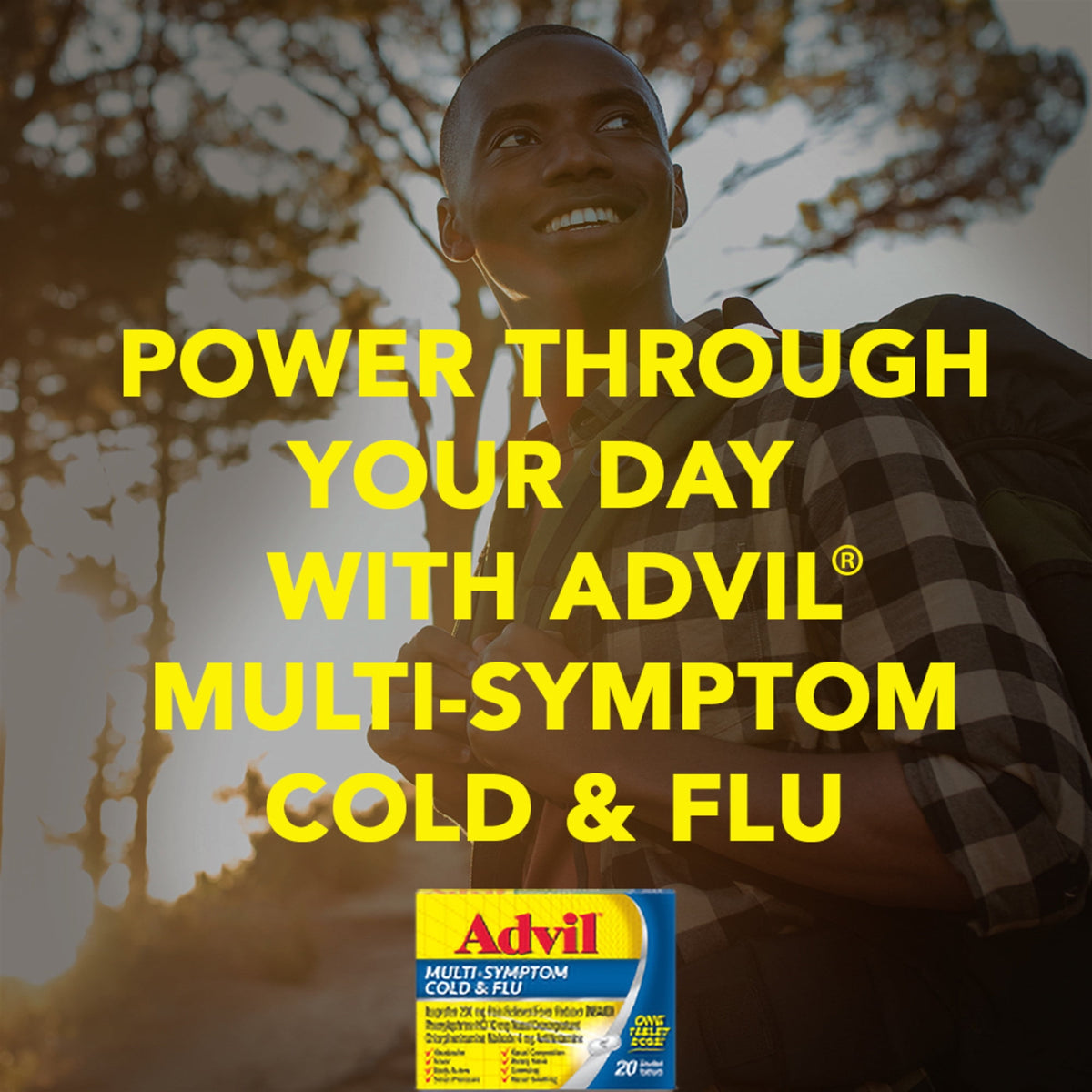 Advil Multi-Symptom Cold and Flu Medicine Fever Reducer Coated Tablets, 20 Count
