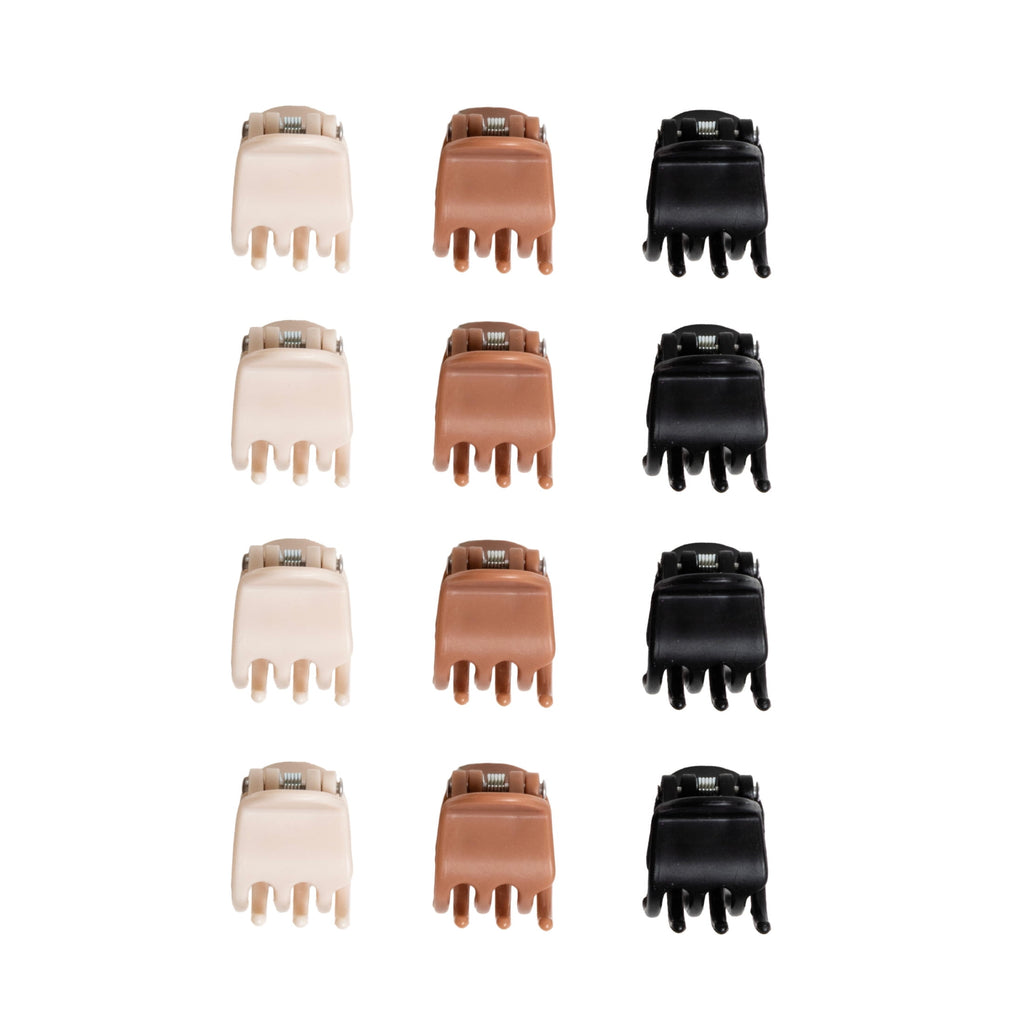 Goody Classic Mini Claw Clips, Assorted Colors, Slide-Proof Grip for All Hair Types, 12 Count