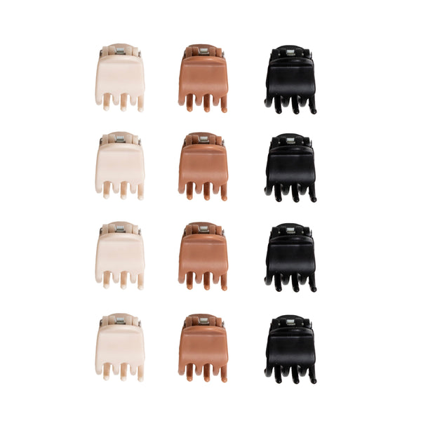 Goody Classic Mini Claw Clips, Assorted Colors, Slide-Proof Grip for All Hair Types, 12 Count