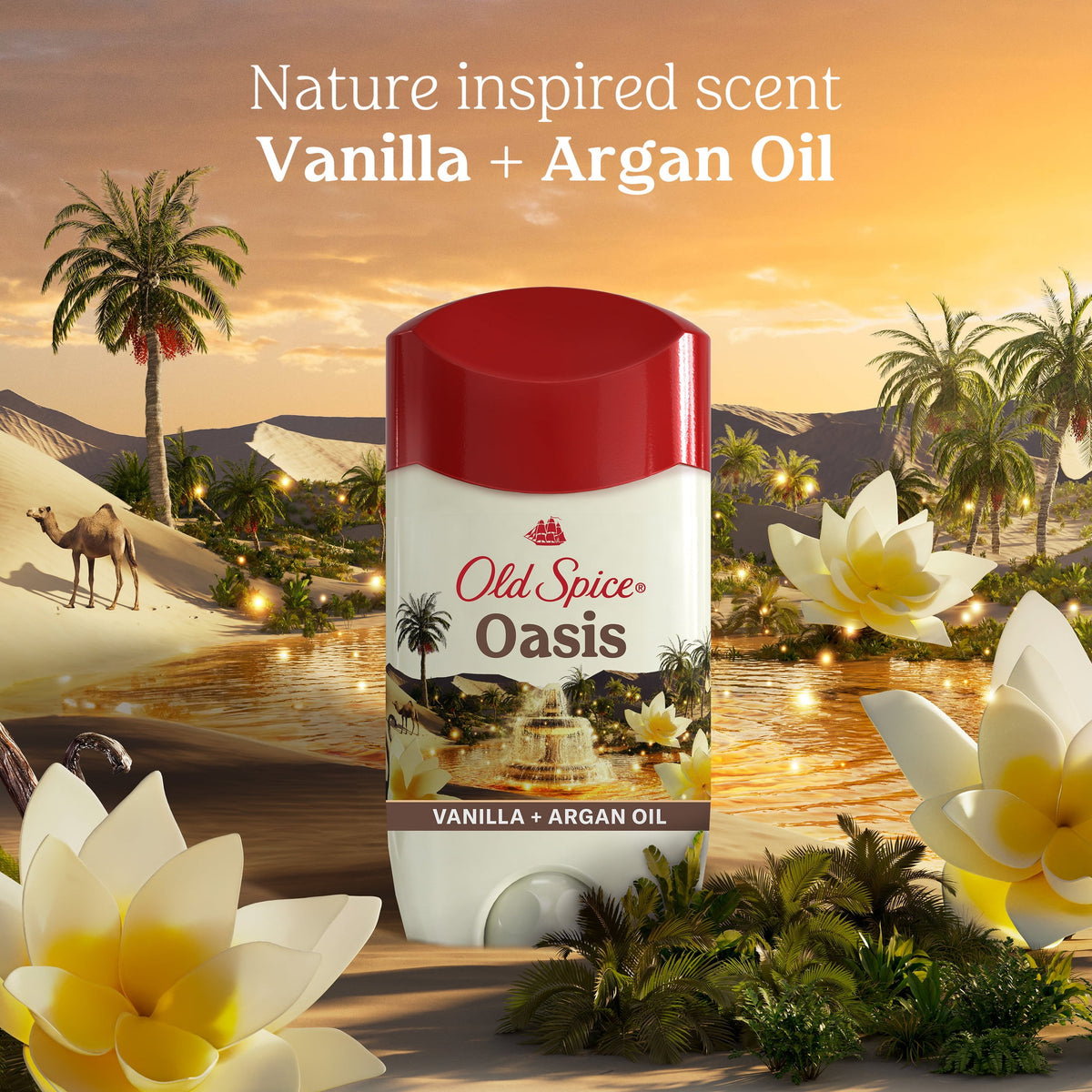 Old Spice Men's Antiperspirant Deodorant, Invisible Solid Stick, Oasis with Vanilla, 2.6 oz