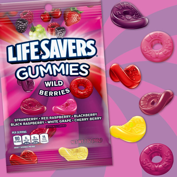 Life Savers Gummies, Wild Berries Fruit Gummy Candy, 7 oz Bag