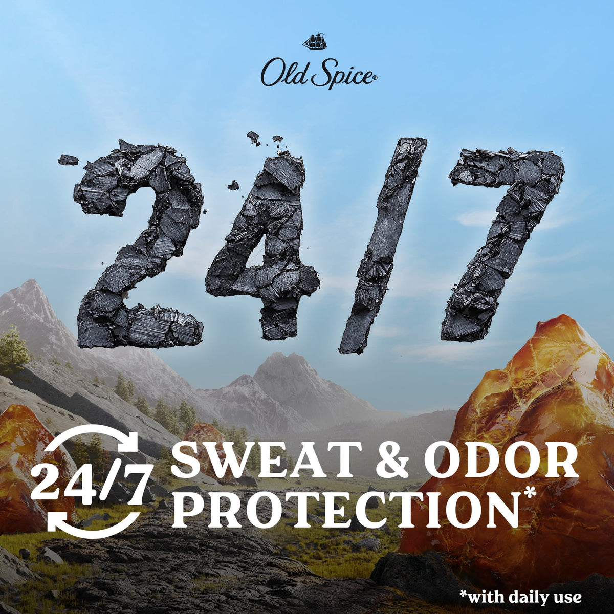 Old Spice Antiperspirant Deodorant for Men, Invisible Solid Stick, Volcano with Charcoal, 2.6 oz