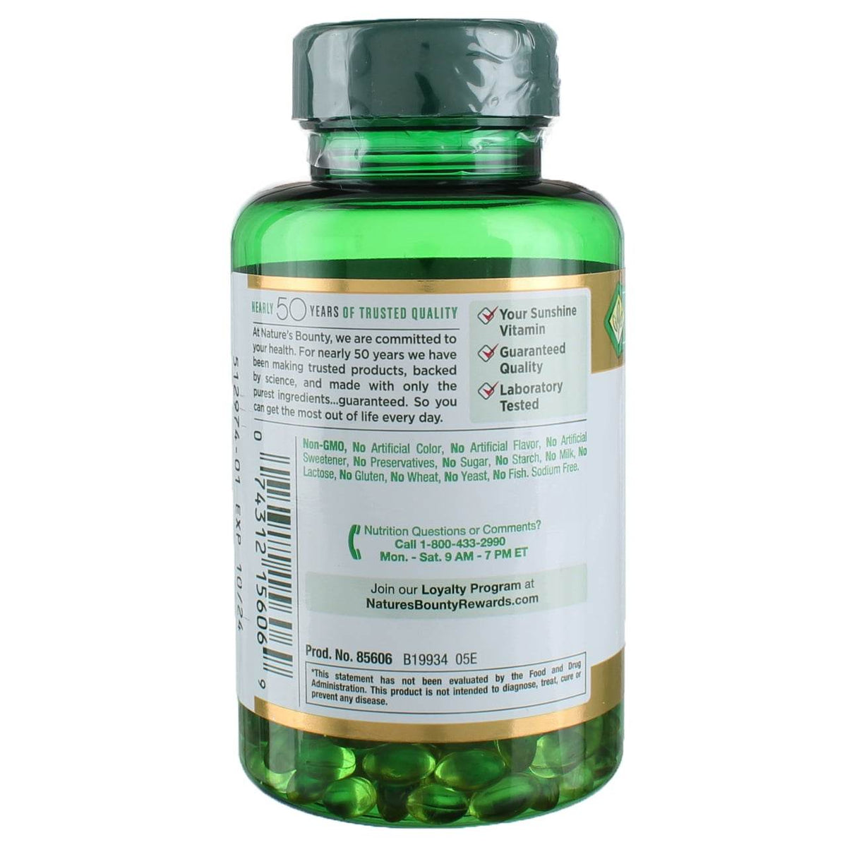 Nature's Bounty Vitamin D3, 1000 IU, Softgels, 250 ea - OTC Shoppe Express