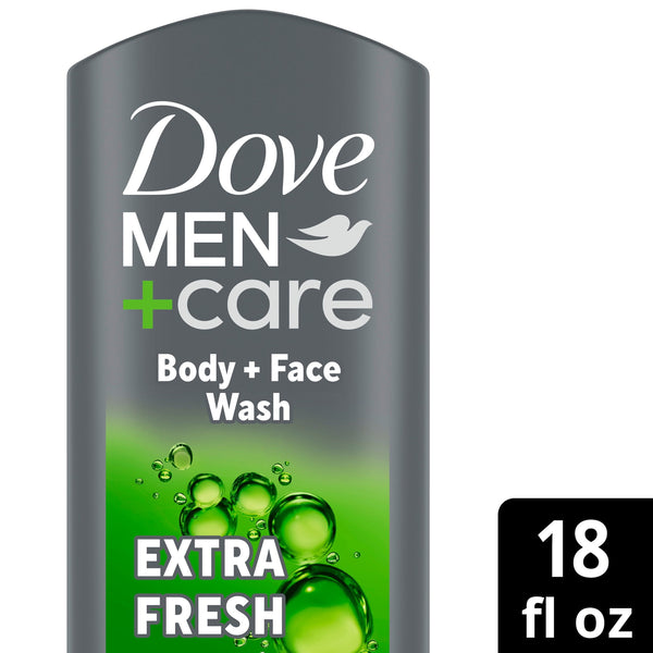 Dove Men+Care  Body and Face Wash Body Wash for Men Refreshing Extra Fresh with 24-Hour Nourishing Micromoisture Technology, 18 fl oz