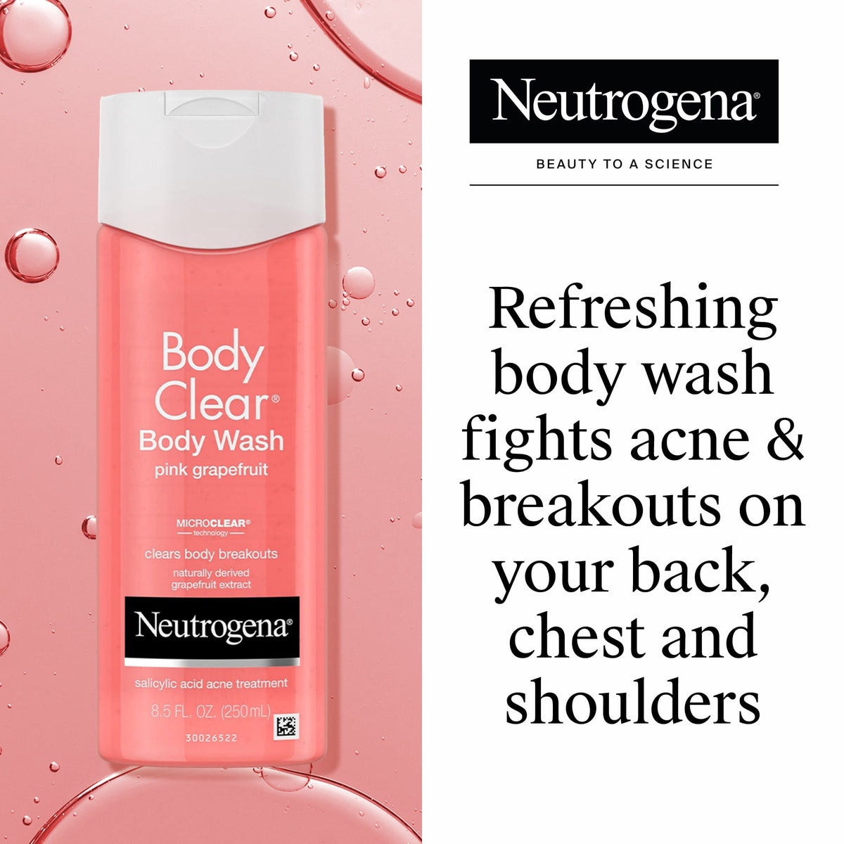 Neutrogena Body Clear Pink Grapefruit Acne Body Wash, 8.5 fl. oz