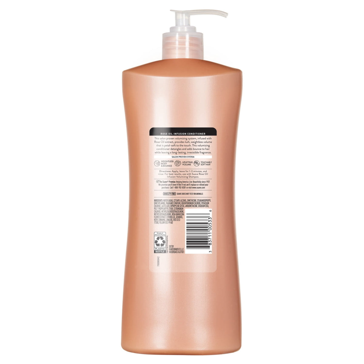 Suave Rose Oil Infusion Volumizing Conditioner for Fine, Flat Hair, 28 FL OZ Pump