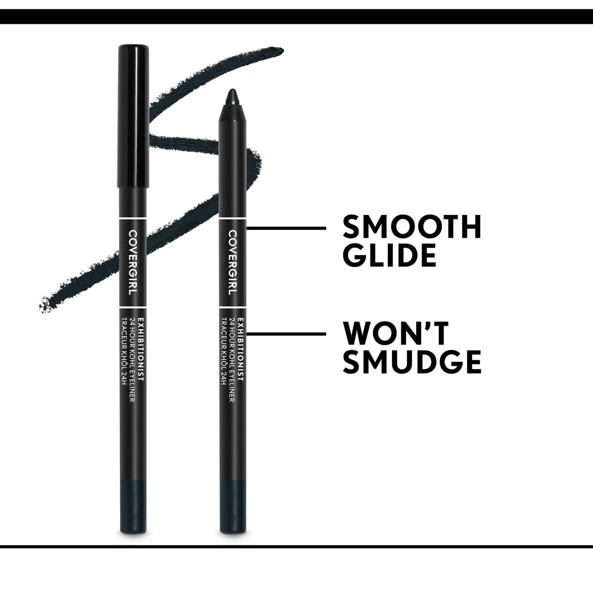 COVERGIRL Exhibitionist 24-Hour Kohl Eyeliner, 300 Rich Brown, 0.04 oz, Long Lasting Eyeliner, Gel Eyeliner Pencil, Glides On, Waterproof Eyeliner