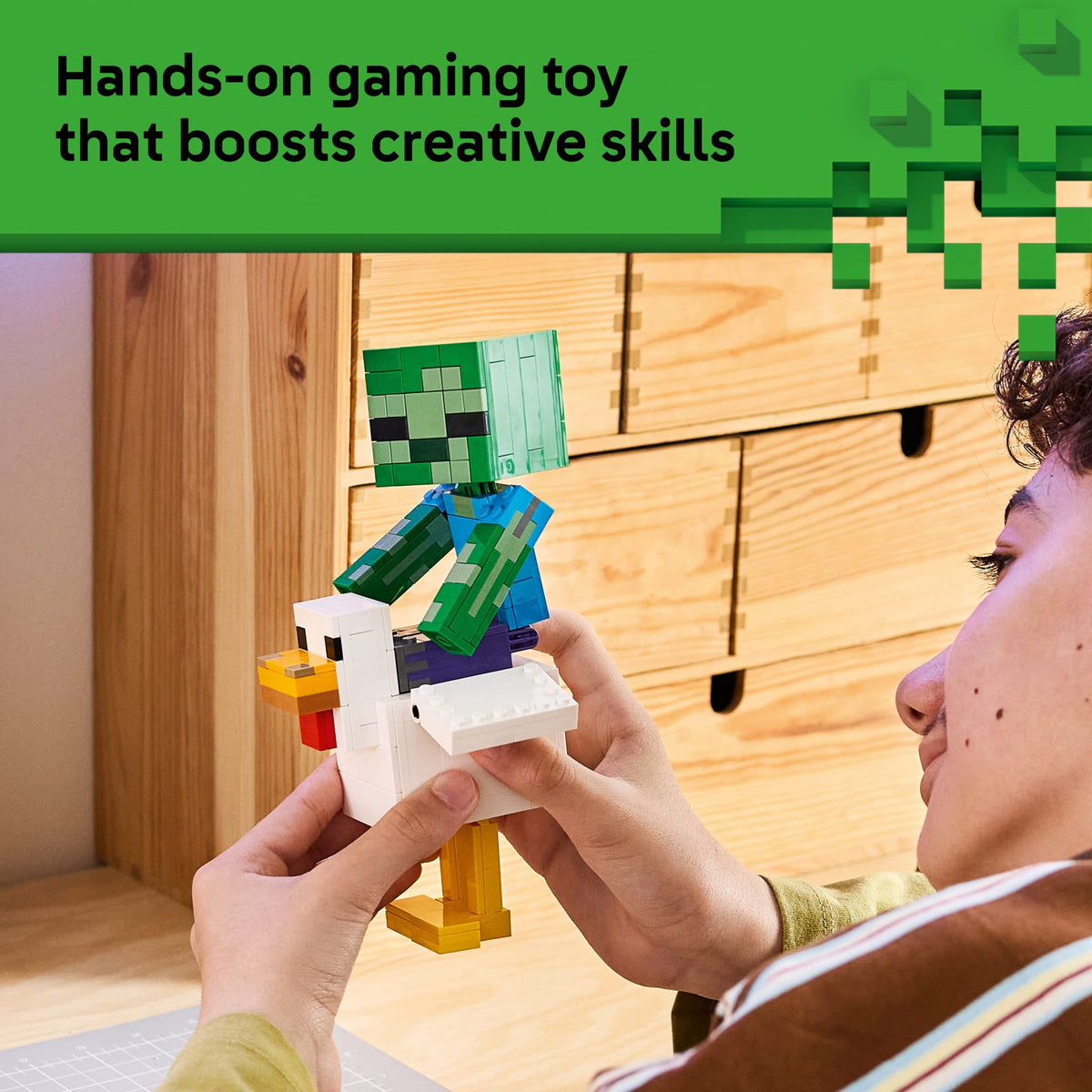LEGO Minecraft Chicken Jockey Building Toy 21582, Ages 9+