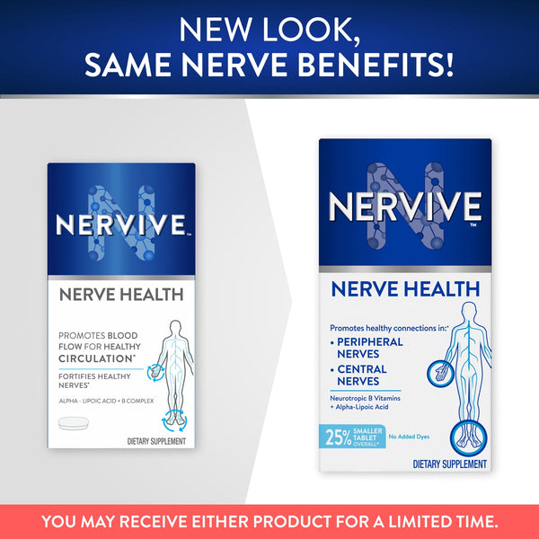 Nervive Nerve Health Tablets, Nerve Care with Vitamin B12, Vitamin B6, Vitamin B1 30 Count