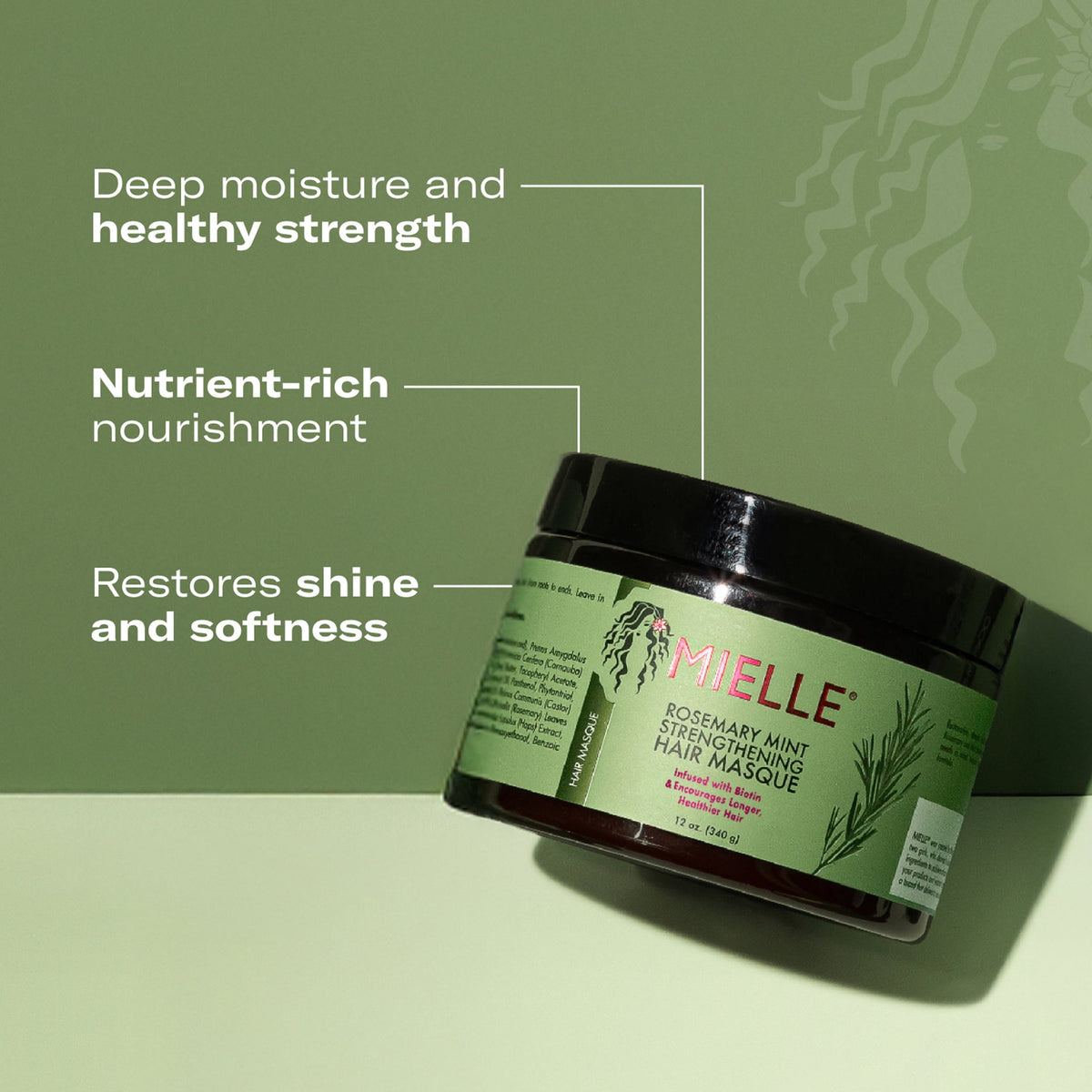 Mielle Rosemary Mint Strengthening Hair Masque - 12 oz