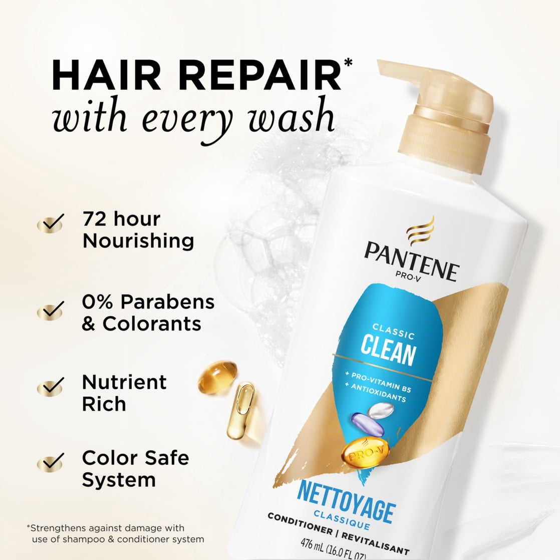 Pantene Pro-V Conditioner Classic Clean, Shine Enhancing, 16.0 fl oz