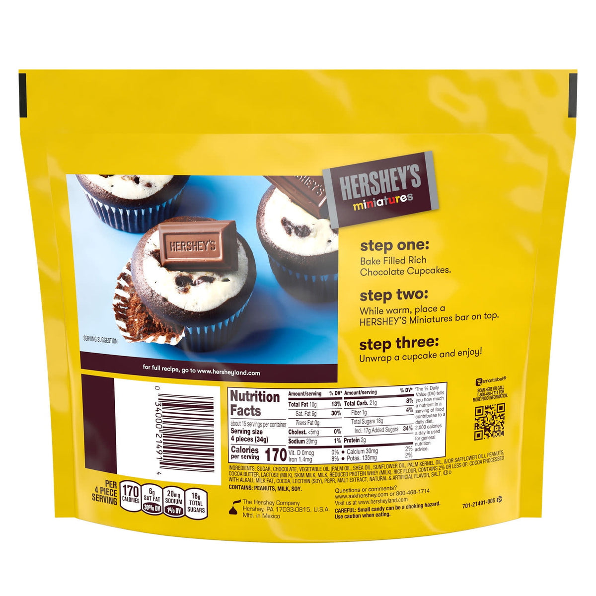 Hershey's Miniatures Assorted Chocolate Candy, Family pack 17.6 oz