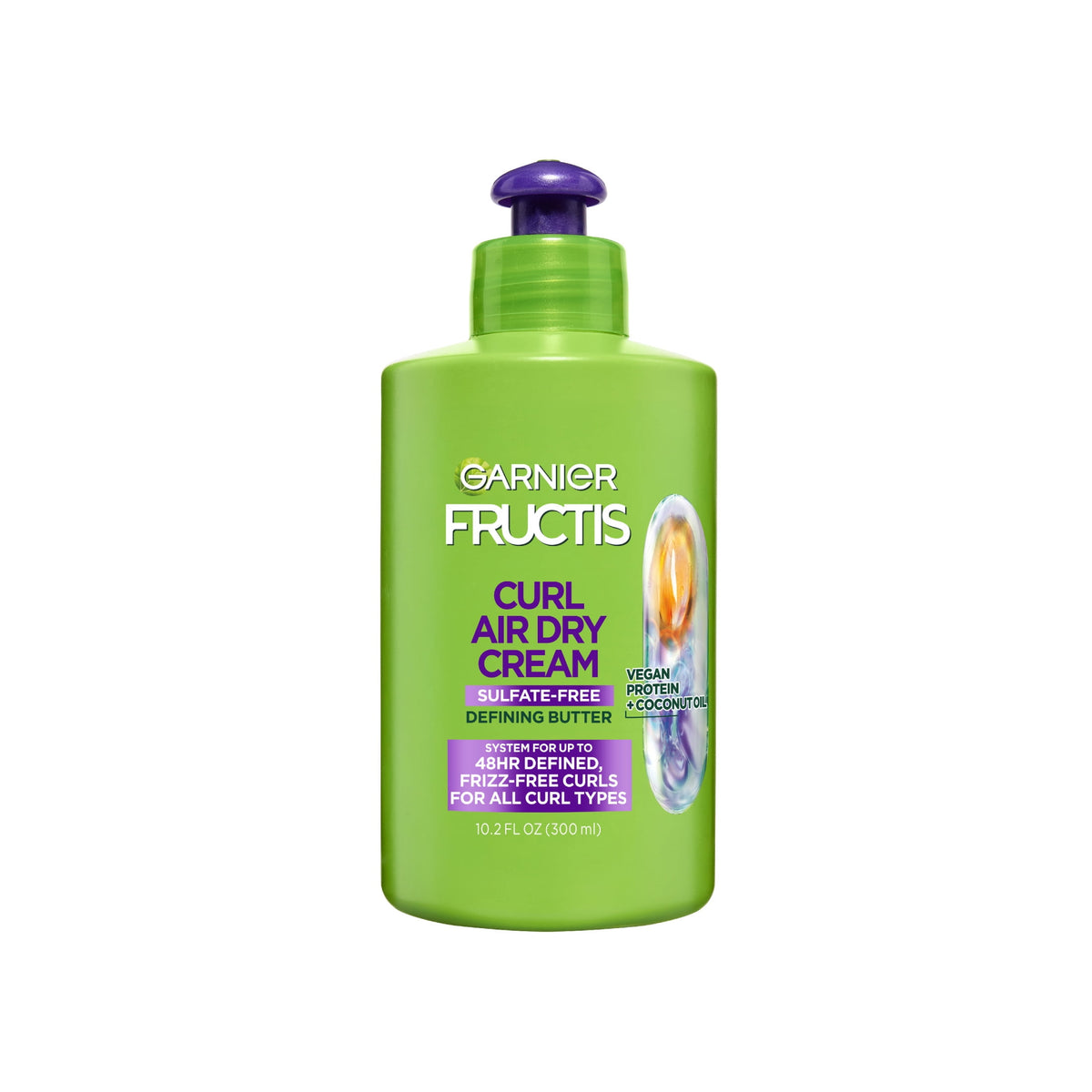 Garnier Fructis Curl Nourishing Leave in Treatment, Glycerin Coconut Oil, Frizzy Hair 10.2 fl oz