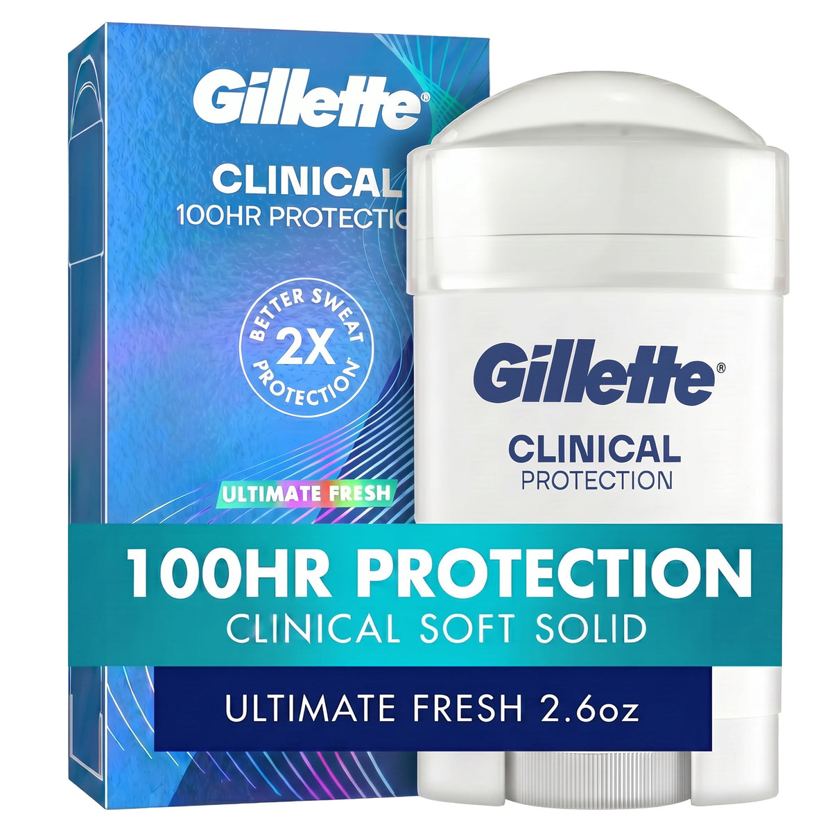Gillette Antiperspirant Deodorant for Men, Clinical Strength, Soft Solid Ultimate Fresh, 2.6 oz