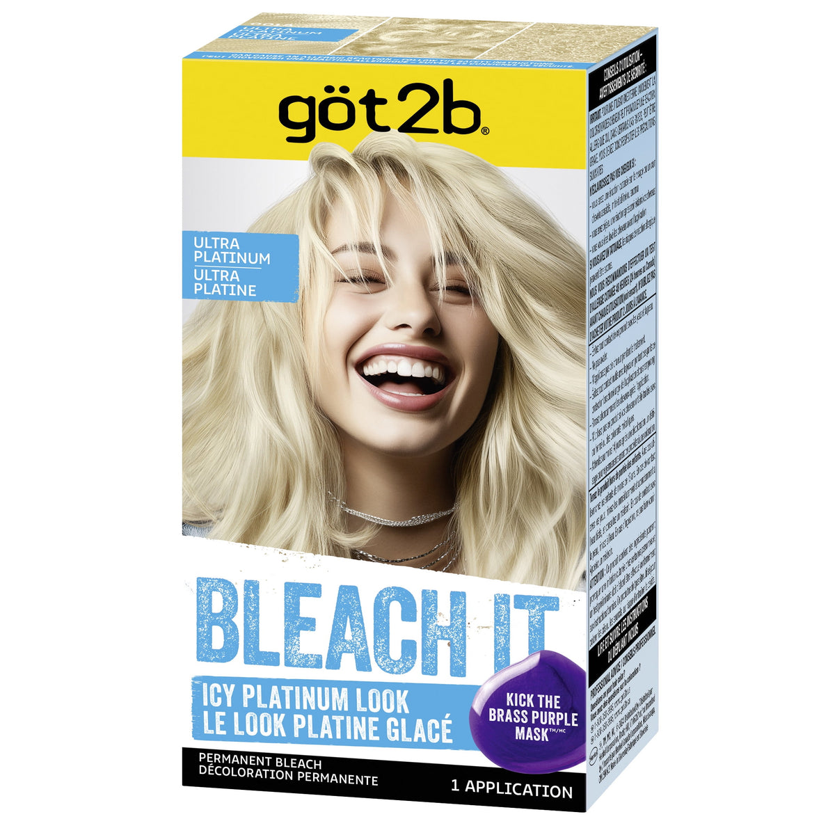 got2b Bleach It Permanent Hair Dye, Hi-Lift Platinum Blonde, Hair Bleach Kit, 1 Count