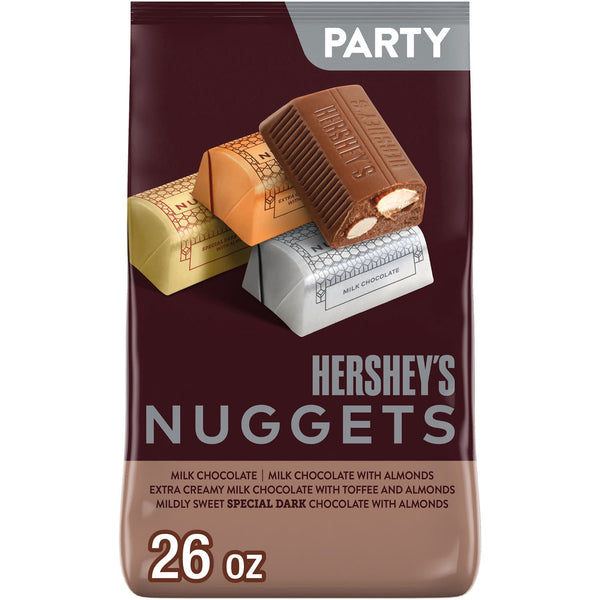 Hershey's Nuggets Assorted Chocolate Candy, Variety Party Pack, 26 oz