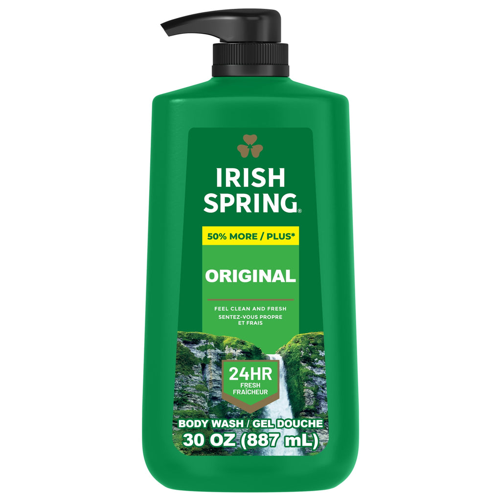 Irish Spring Mens Body Wash, Body Wash for Men, All Skin Types, Original Scent, 30 fl oz Bottle