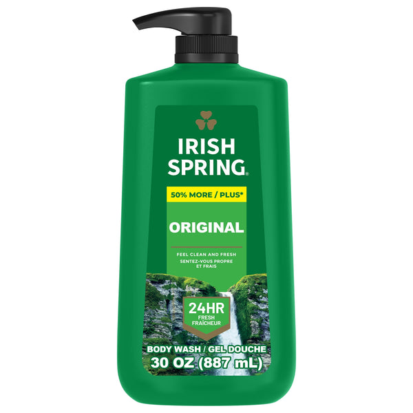 Irish Spring Mens Body Wash, Body Wash for Men, All Skin Types, Original Scent, 30 fl oz Bottle