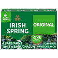 Irish Spring Original Deodorant Bar Soap for Men, With Flaxseed Oil, 3.7 oz Bar (4 Pack)