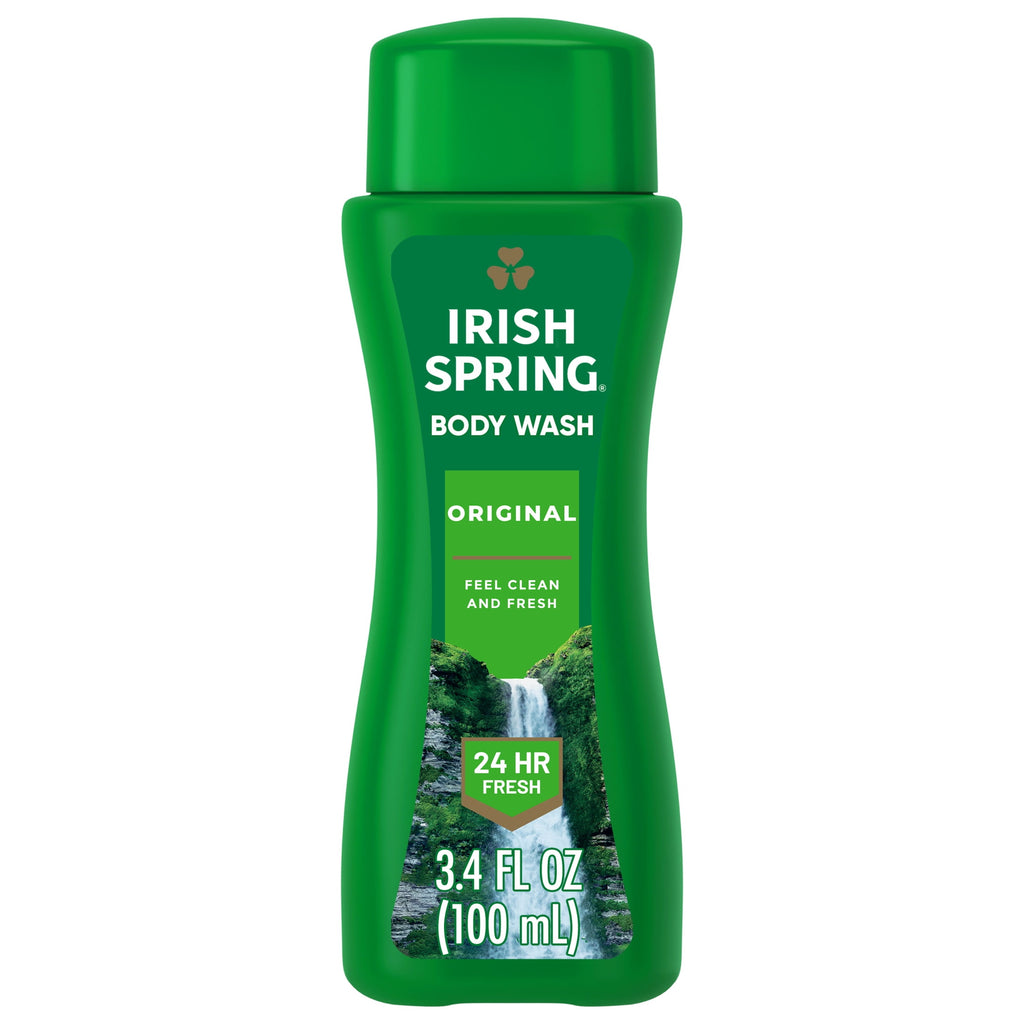 Irish Spring Original Moisturizing Body Wash for Men, 24-Hour Fresh, Face and Body Wash, Men’s Body Wash, Paraben Free, Cool Fresh Scent, 3.4 fl oz