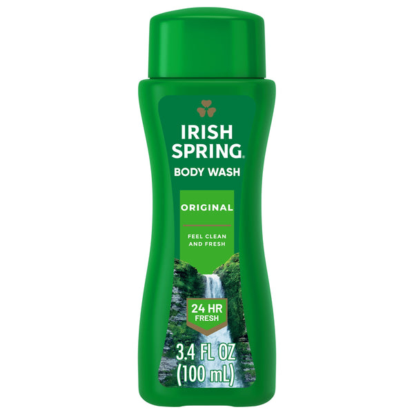 Irish Spring Original Moisturizing Body Wash for Men, 24-Hour Fresh, Face and Body Wash, Men’s Body Wash, Paraben Free, Cool Fresh Scent, 3.4 fl oz