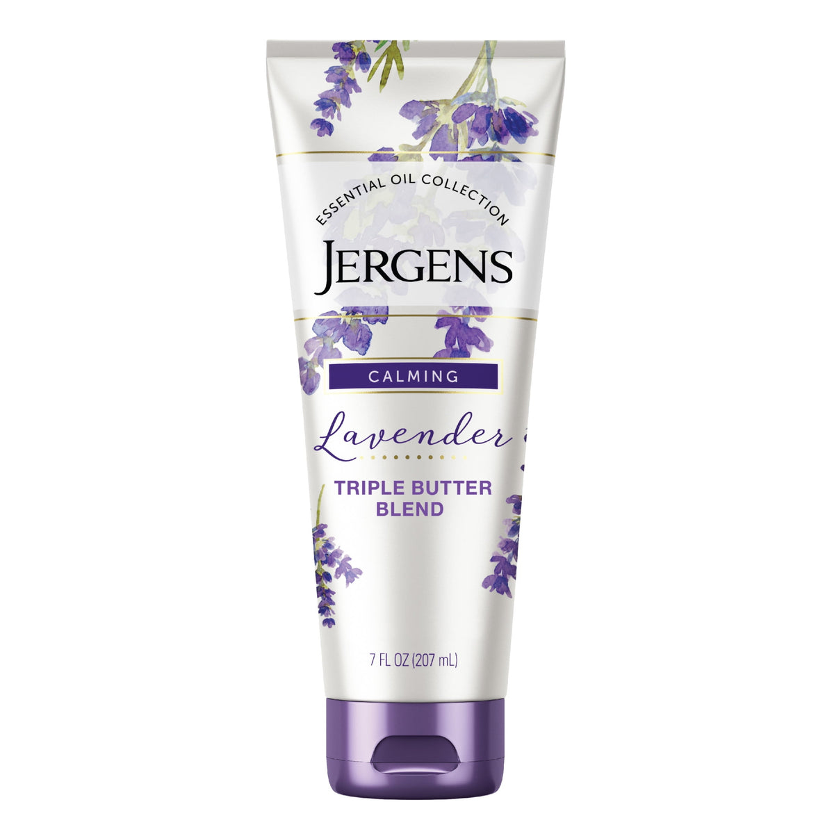 Jergens Hand and Body Lotion, Lavender Body Butter Moisturizer, for Dry Skin, 7 oz