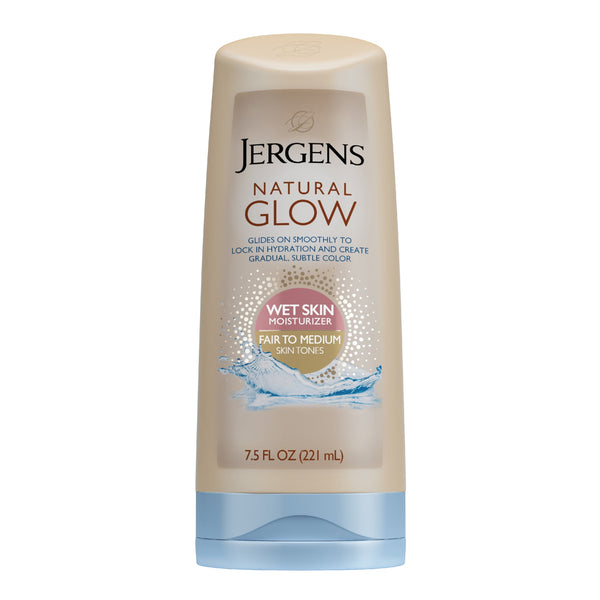 Jergens Natural Glow Wet Skin Moisturizer In-Shower Self Tanner Fair to Medium Skin 7.5 fl oz