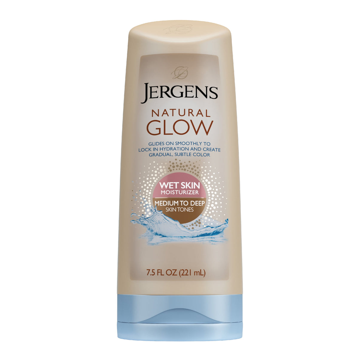 Jergens Natural Glow Wet Skin Moisturizer In-Shower Self Tanner Medium to Tan Skin, 7.5 fl oz