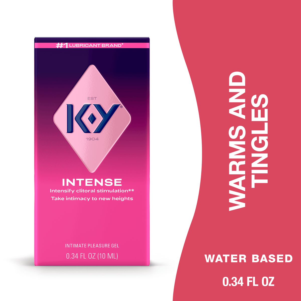 K-Y Intense Pleasure Gel Lube, Water Based Personal Lubricant For Sexual Wellness, Vaginal Moisturizer, 0.34 fl oz