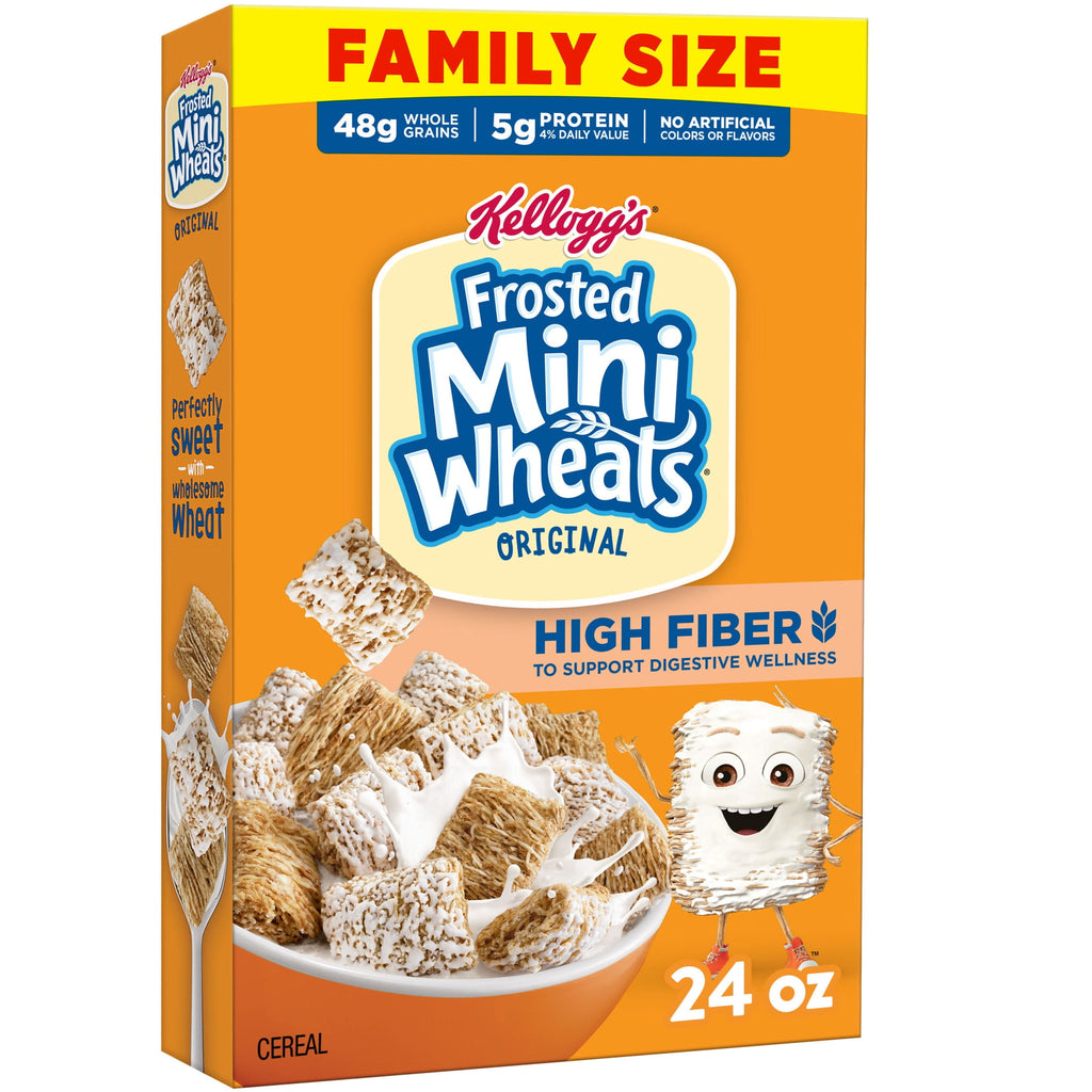 Kellogg's Frosted Mini-Wheats Original Breakfast Cereal, High Fiber, Family Size, 24  oz