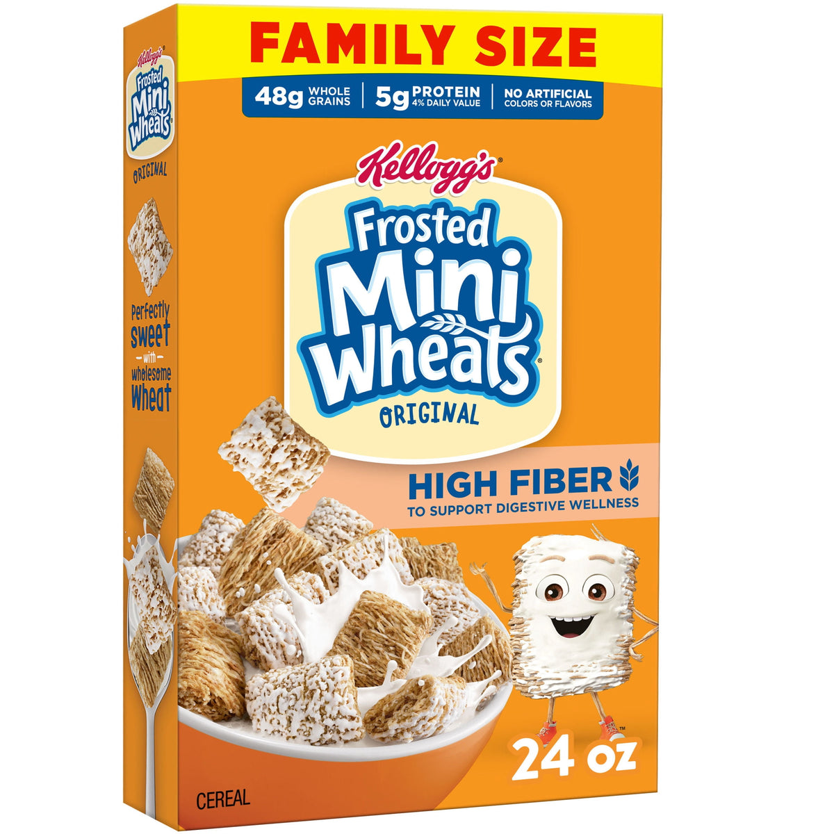 Kellogg's Frosted Mini-Wheats Original Breakfast Cereal, High Fiber, Family Size, 24  oz