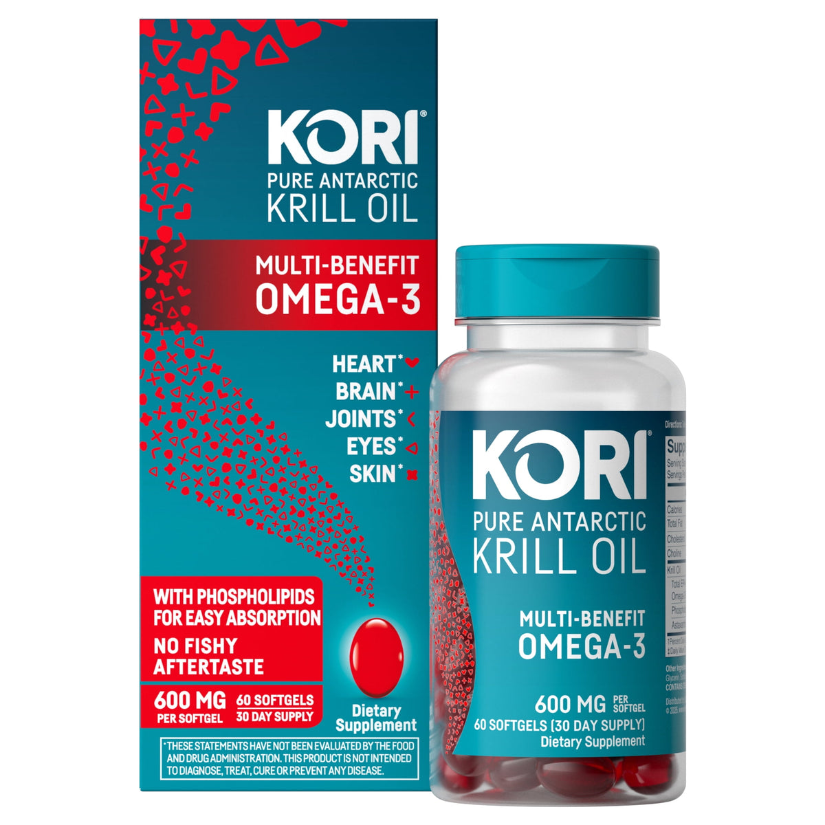Kori Krill Superior Absorption, Omega-3 Supplement for Overall Health, Softgels, 60 Count