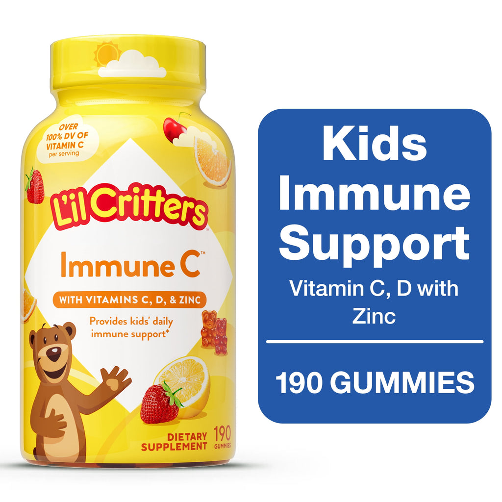 L'il Critters Immune C Kids Gummy Vitamins Supplement, Fruit Flavored, 190 Count