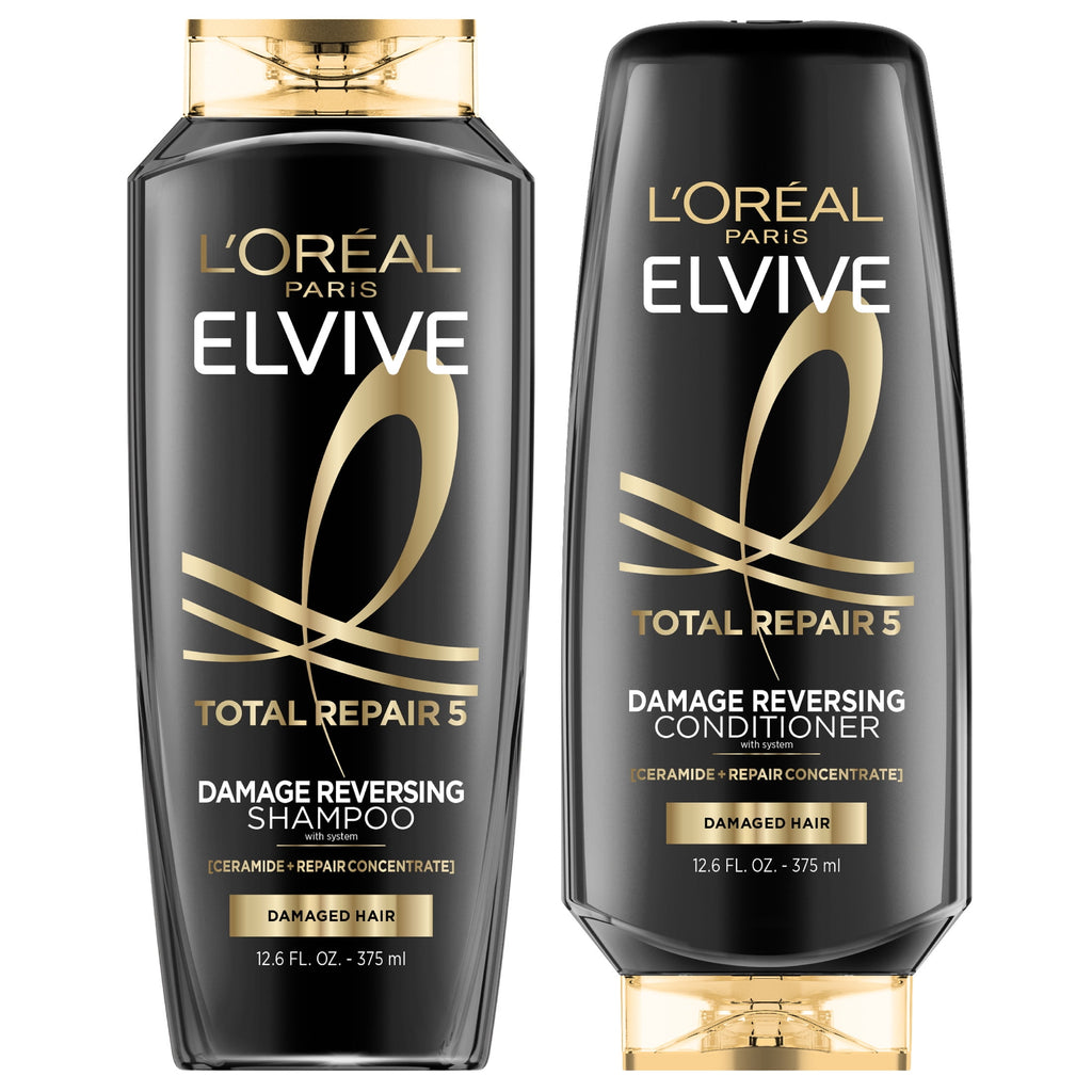 L'Oreal Paris Elvive Total Repair 5 Repairing Shampoo and Conditioner Set, 1 kit