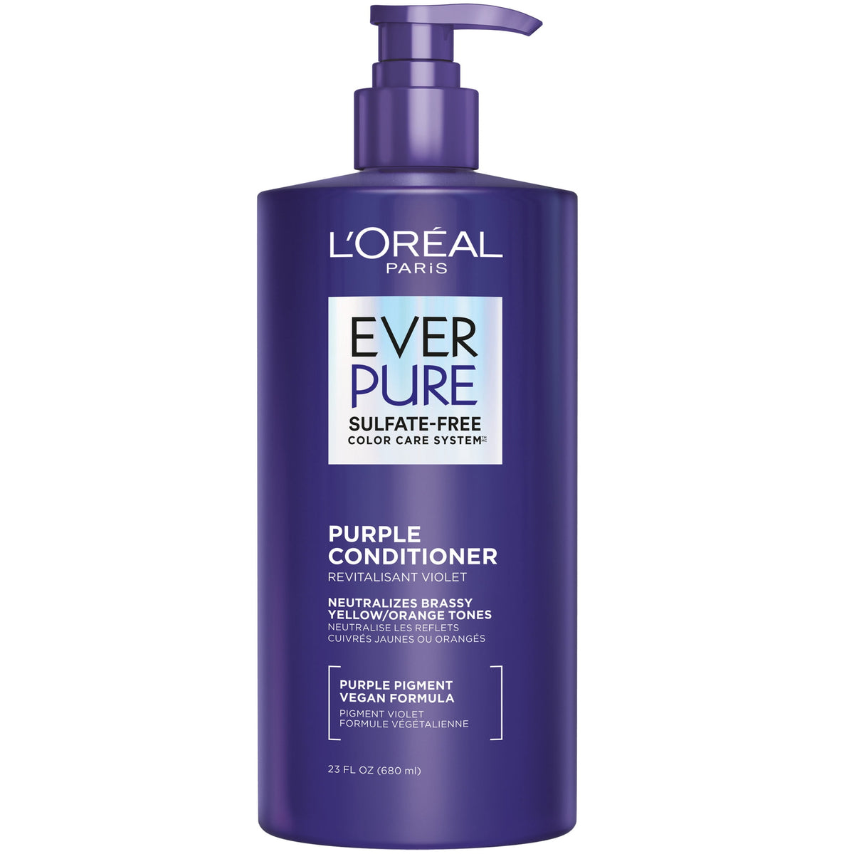 L'Oreal Paris EverPure Sulfate Free Purple Conditioner, Squeeze Bottle, 23 fl oz