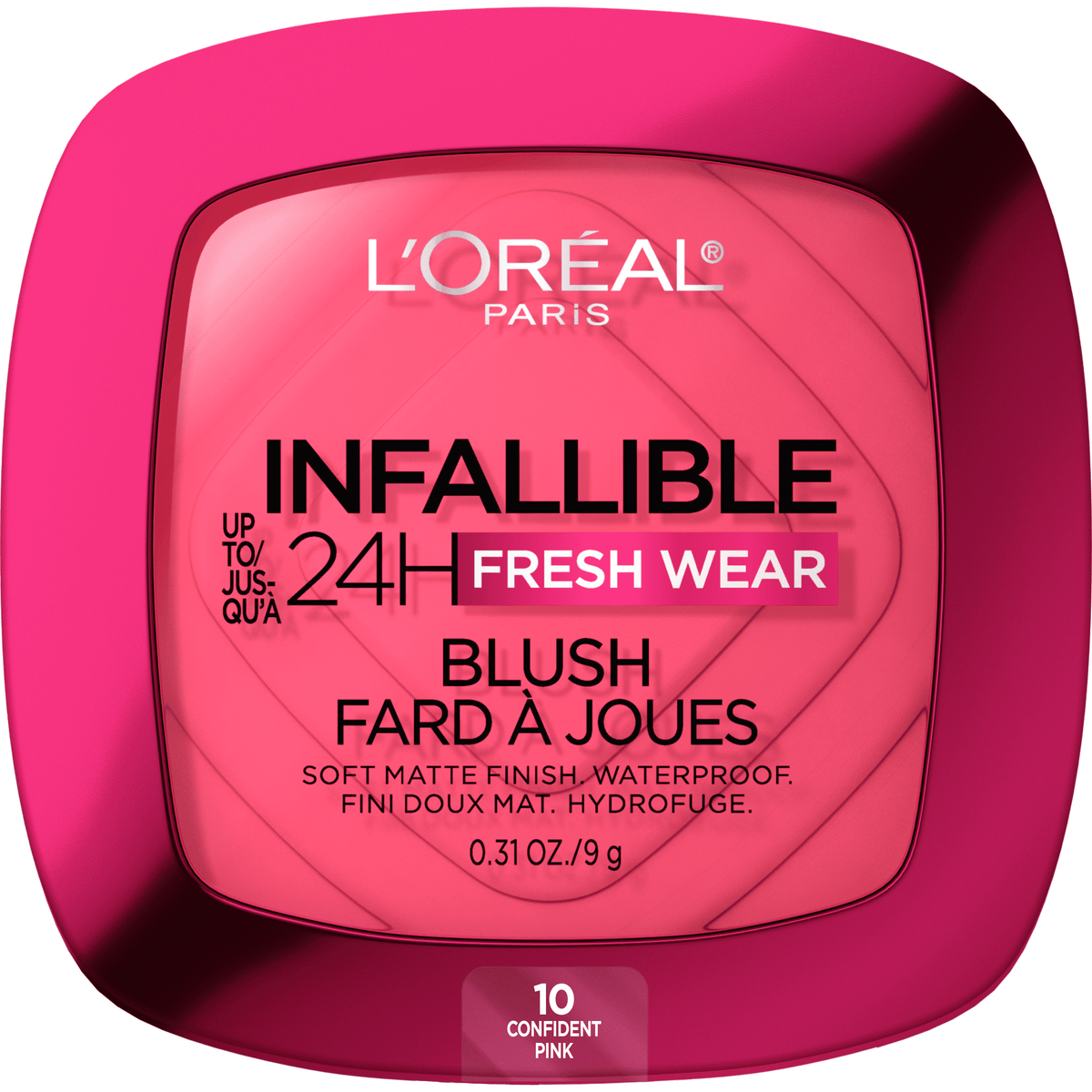 L'Oreal Paris Infallible 24H Fresh Wear Powder Blush, Soft Matte Blush, Confident Pink, 0.31 oz