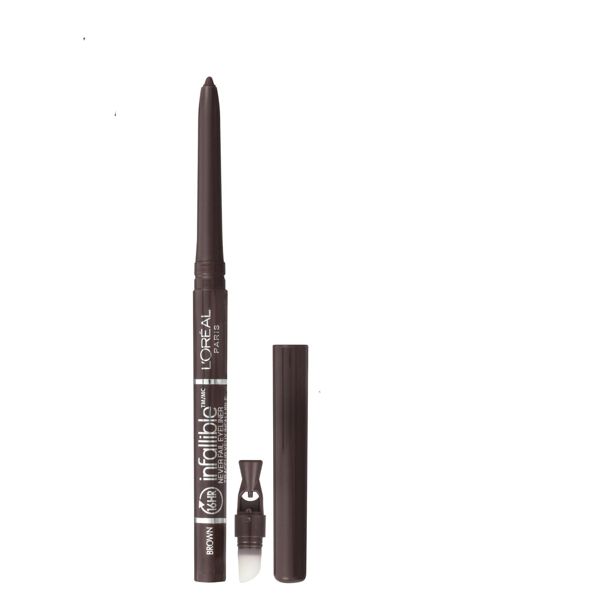 L'Oreal Paris Infallible Never Fail Eyeliner Pencil Makeup with Built-in Sharpener, Black
