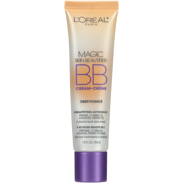 L'Oreal Paris Magic Skin Beautifier BB Cream for Face with Vitamin C and E, Deep, 1 fl oz