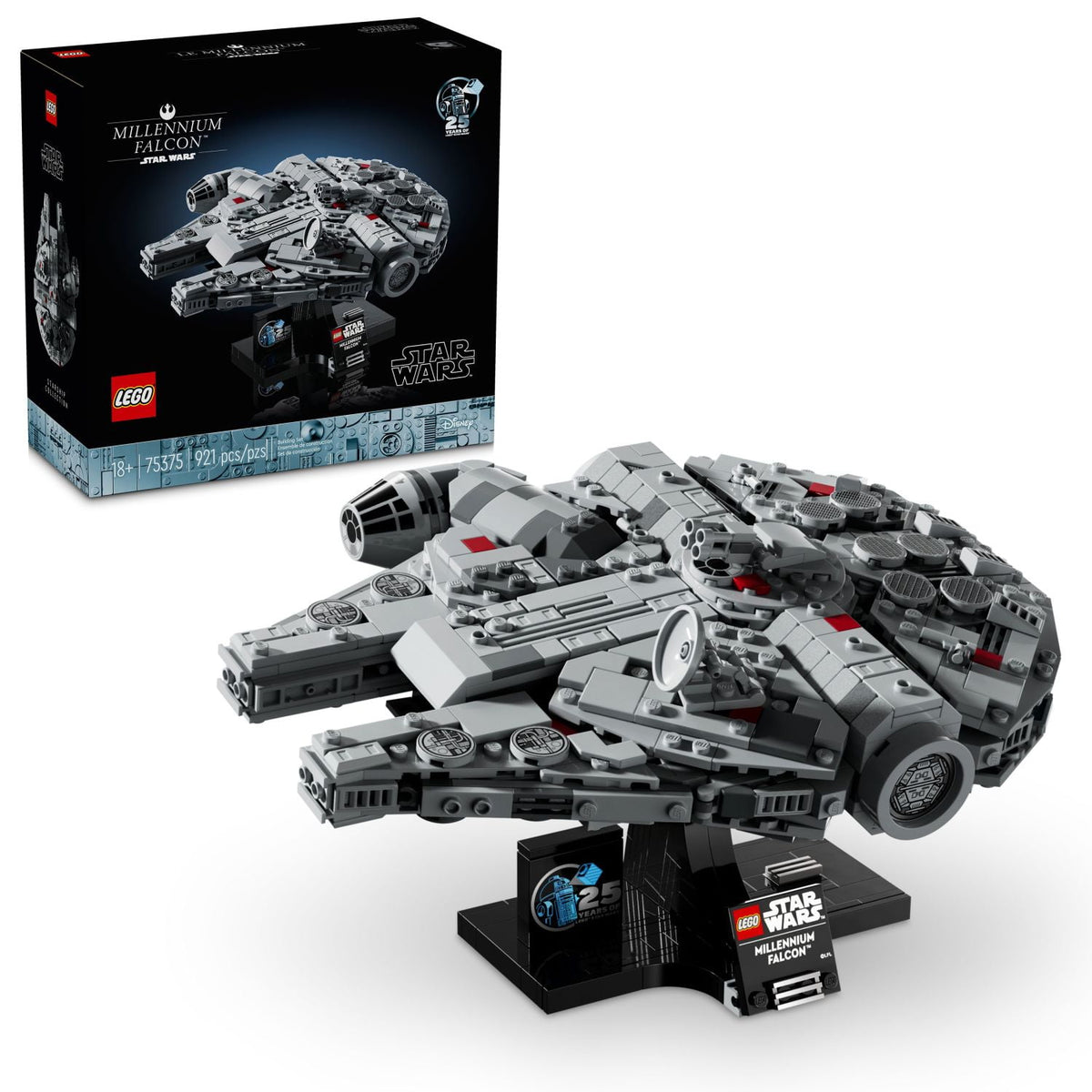 LEGO Star Wars: A New Hope Millennium Falcon 25th Anniversary Buildable Starship Model, Collectible Star Wars Home Décor, Building Set for Adults