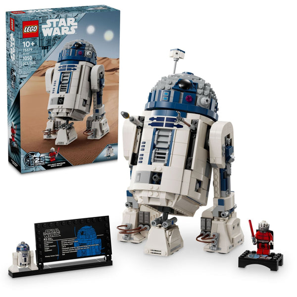 LEGO Star Wars R2-D2 Brick Built Droid Figure, Collectible Star Wars Room Décor with Exclusive 25th Anniversary Minifigure Darth Malak, Creative Play