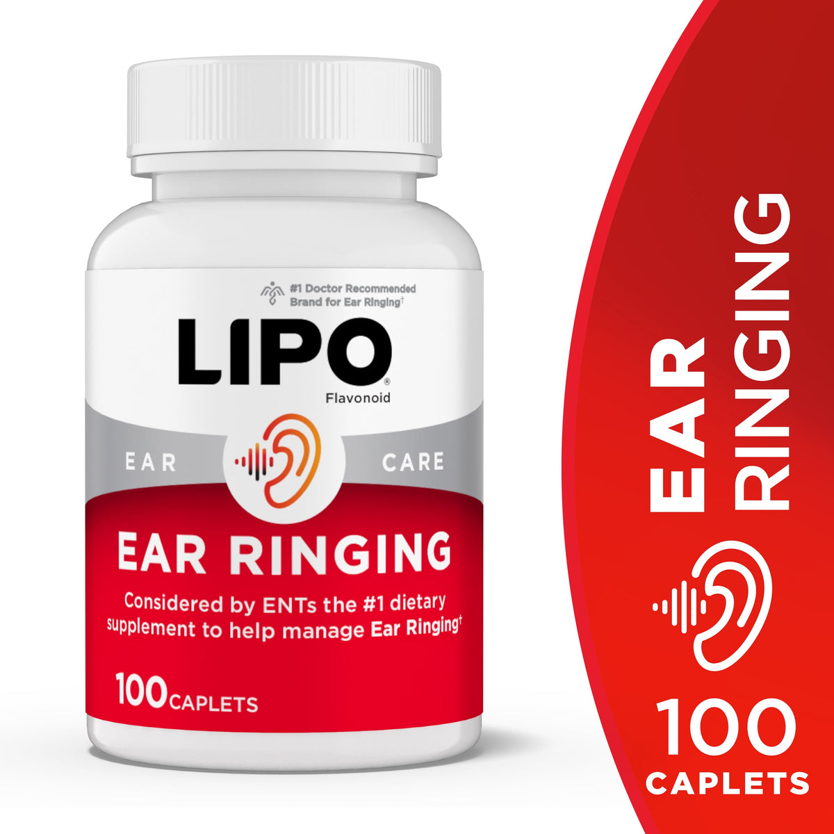 Lipo Flavonoid Ear Ringing Relief - Lemon Bioflavonoid Complex with Essential Vitamins, 100 Count