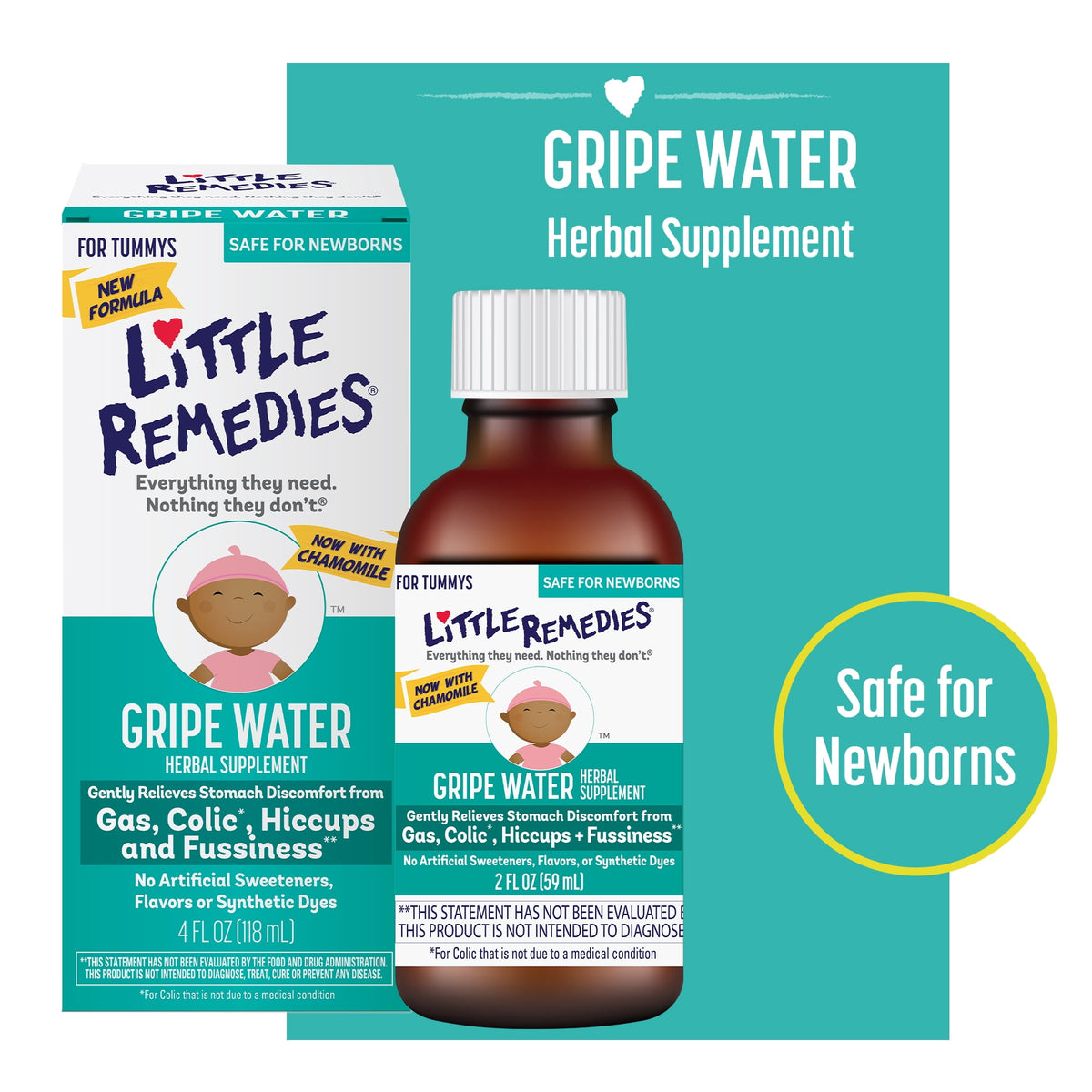 Little Remedies Gripe Water, Colic & Gas Relief, Liquid Safe for Newborns, 4 fl oz