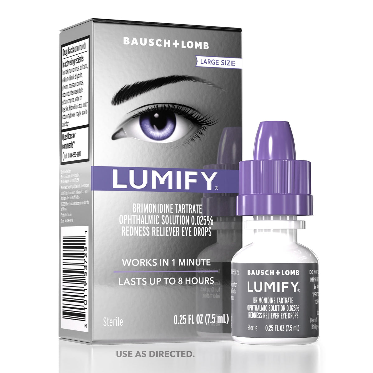 LUMIFY Eye Drops for Redness Relief and Whiter and Brighter Looking Eyes, .25 fl oz (7.5 ml)