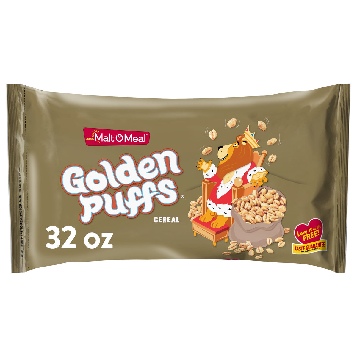 Malt-O-Meal Golden Puffs Sweetened Puffed Wheat Breakfast Cereal, 32 oz Resealable